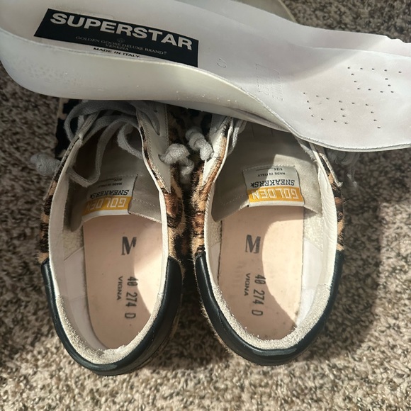 Golden Goose Leopard Print Sneakers with Black Star size 40 - Picture 7 of 10